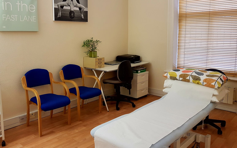 A clinic room at Harrogate Physiotherapy Centre
